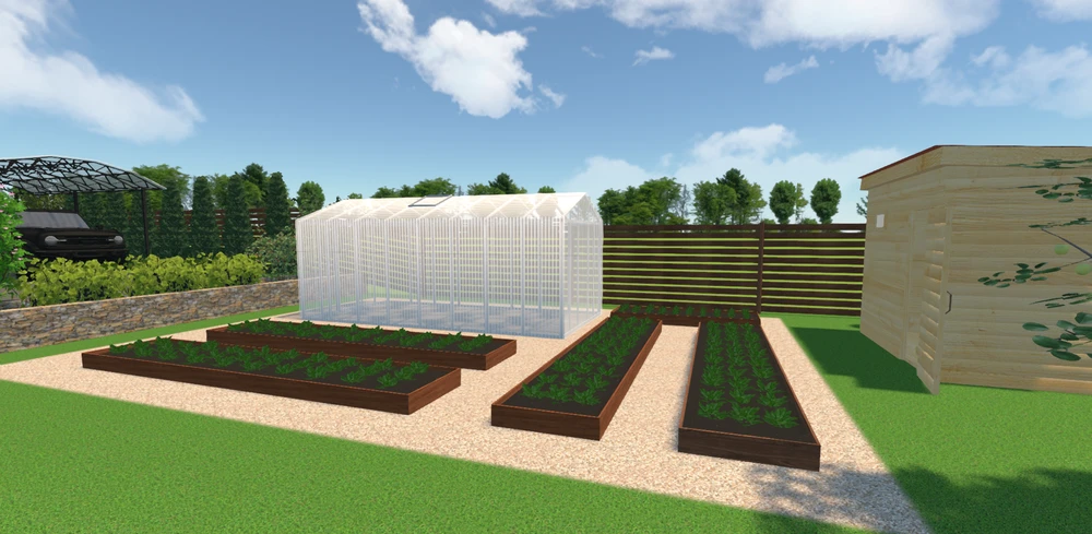 грядки и парник