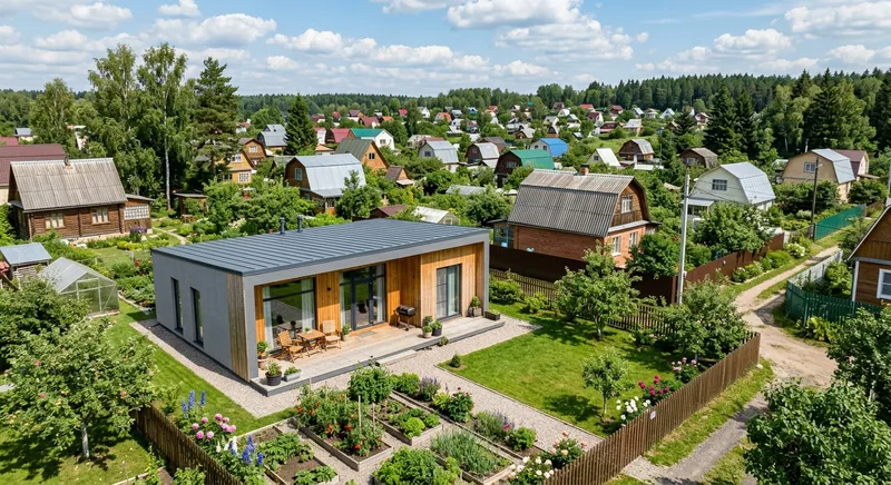 дом с плоской крышей