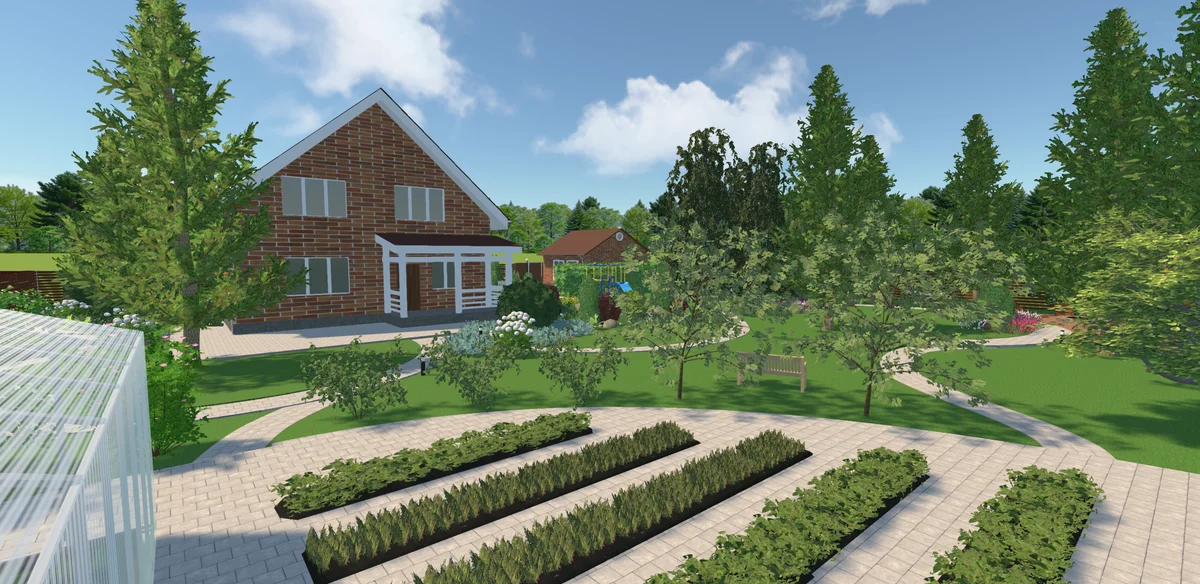 Планировка участка 20 соток с домом