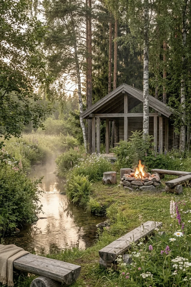 Зона отдыха в экостиле