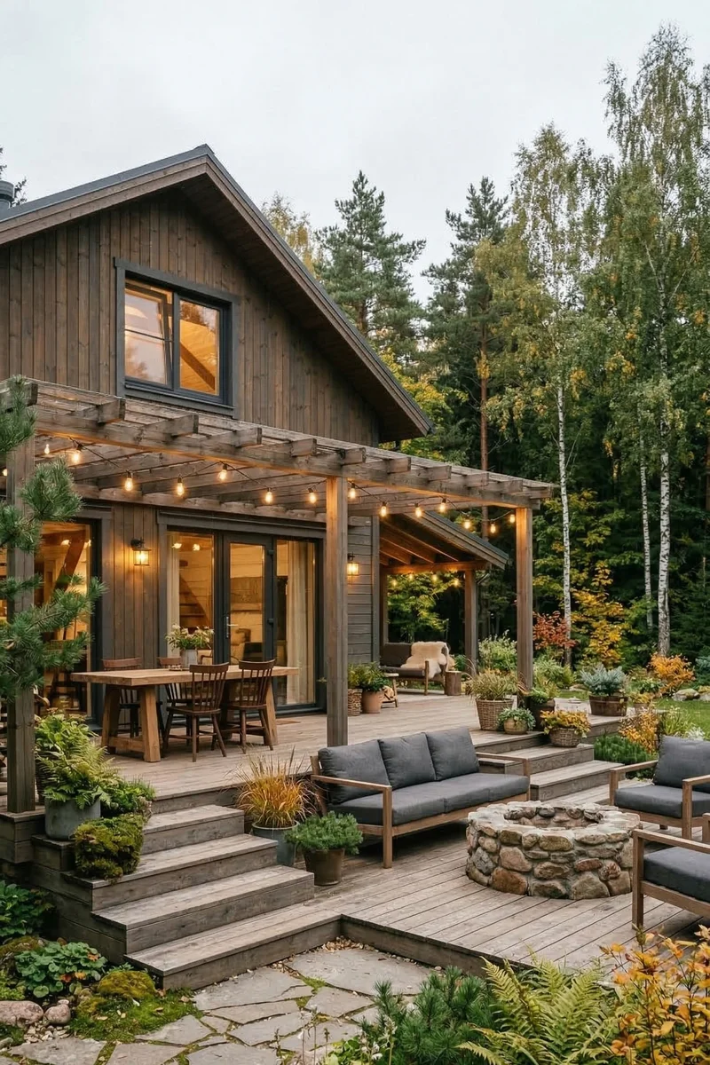 Оформление частного участка в стиле сканди