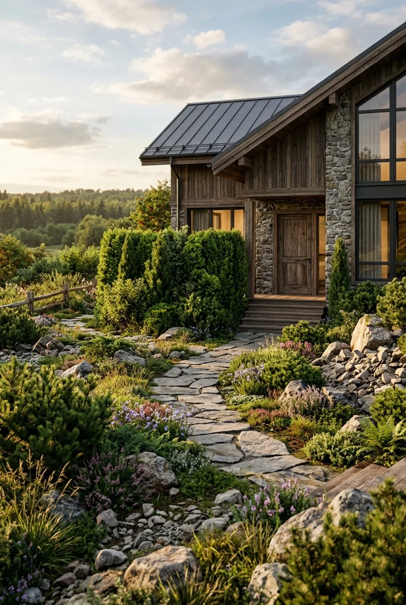 Оформление частного участка в альпийском стиле