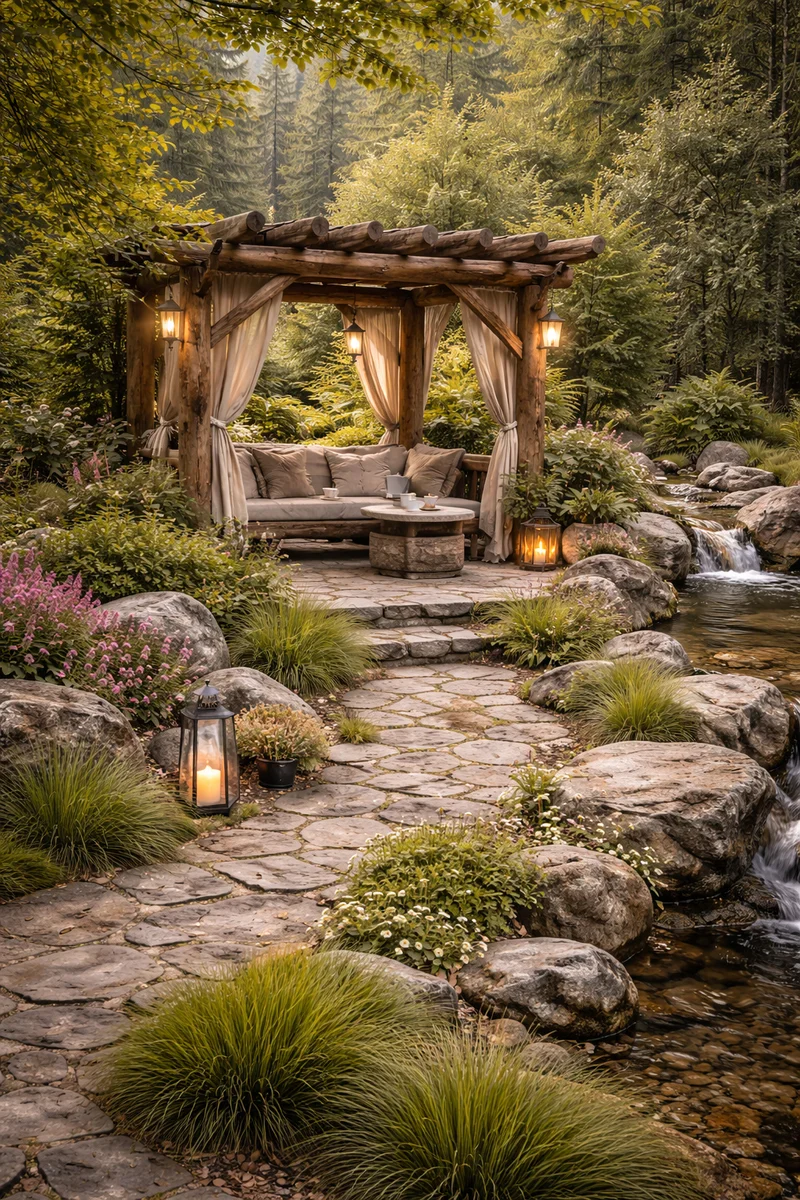 Зона отдыха в альпийском стиле