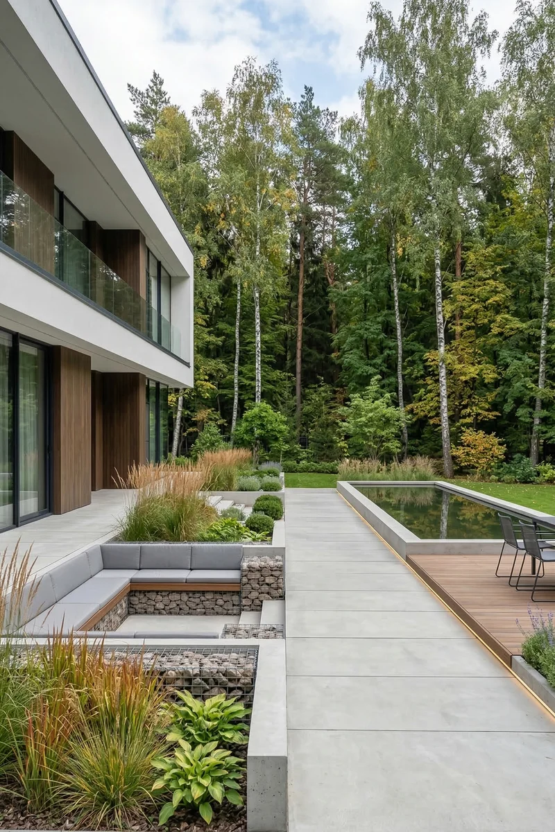 Оформление частного участка в стиле минимализм