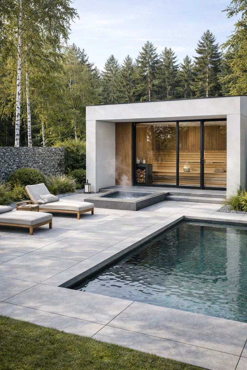 Бассейн в стиле минимализм