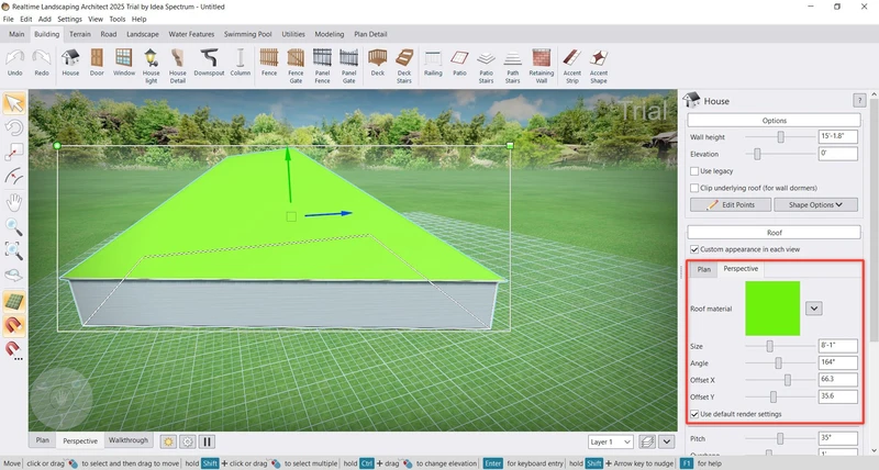 настройка крыши