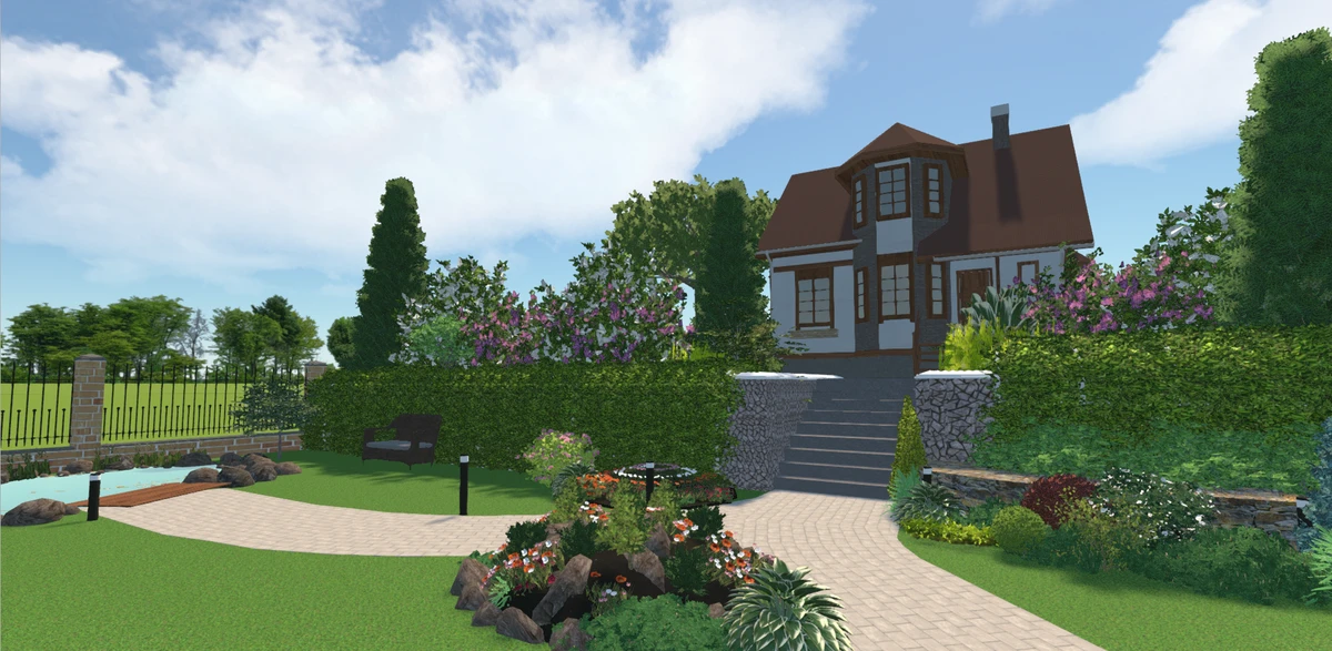 проект участка в Ландшафтном Дизайне 3D