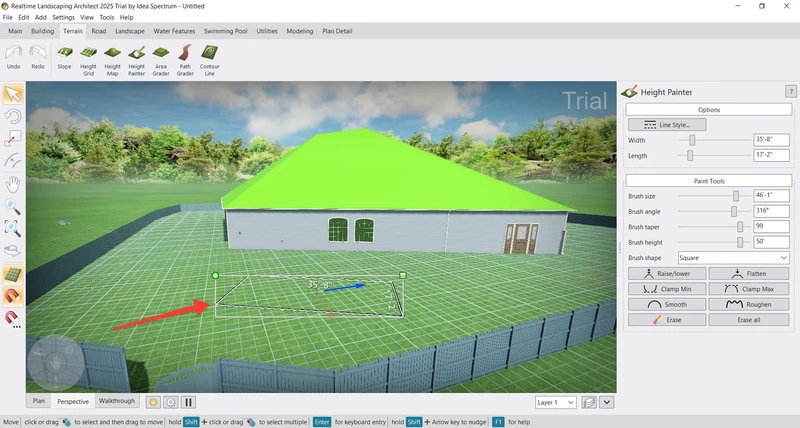 рисование возвышения