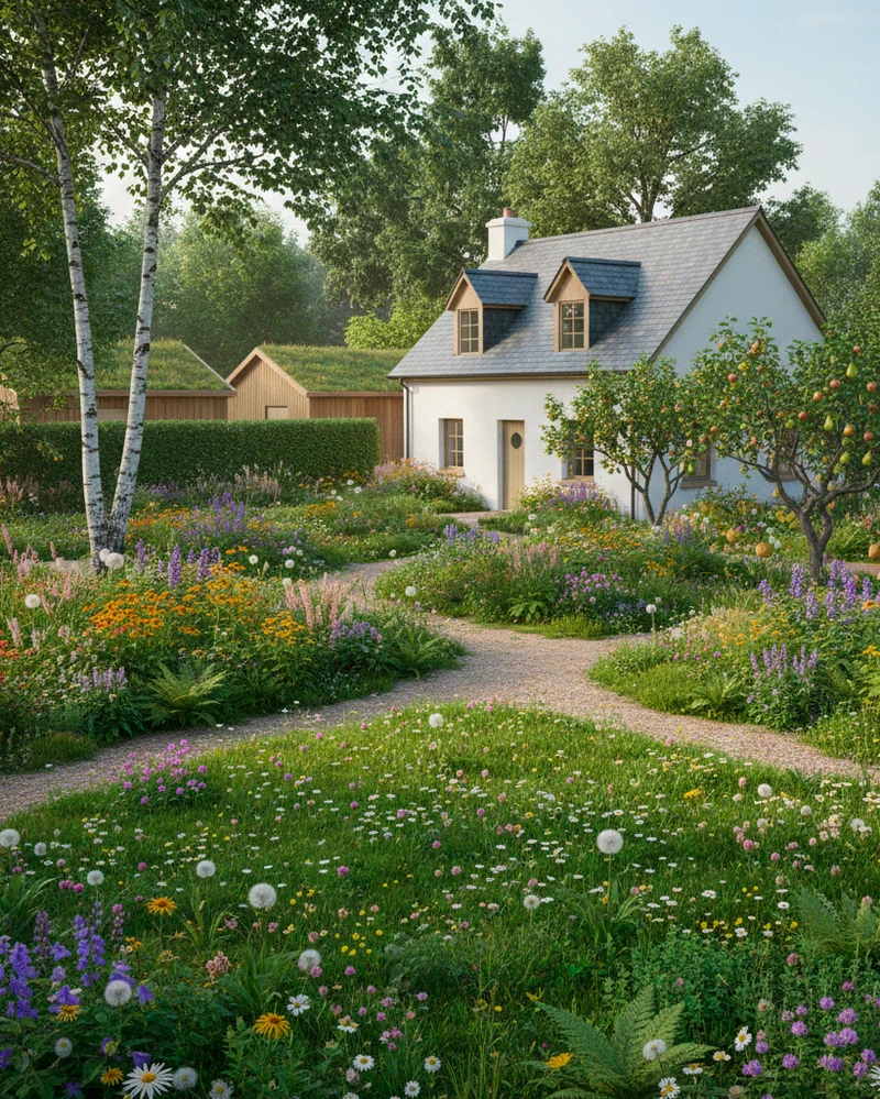 сад в природном стиле