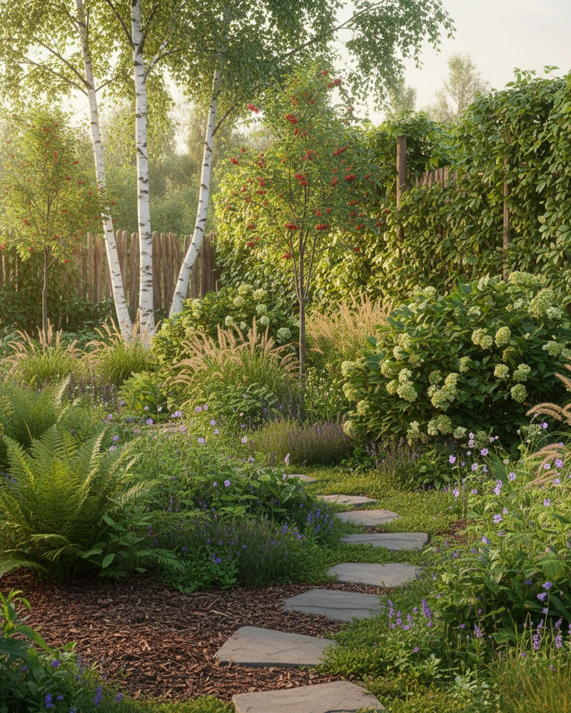 каменная дорожка в саду