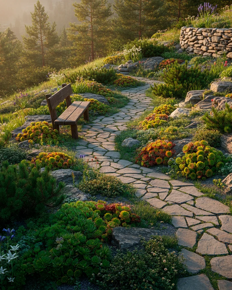 Альпийский стиль в дизайне участка