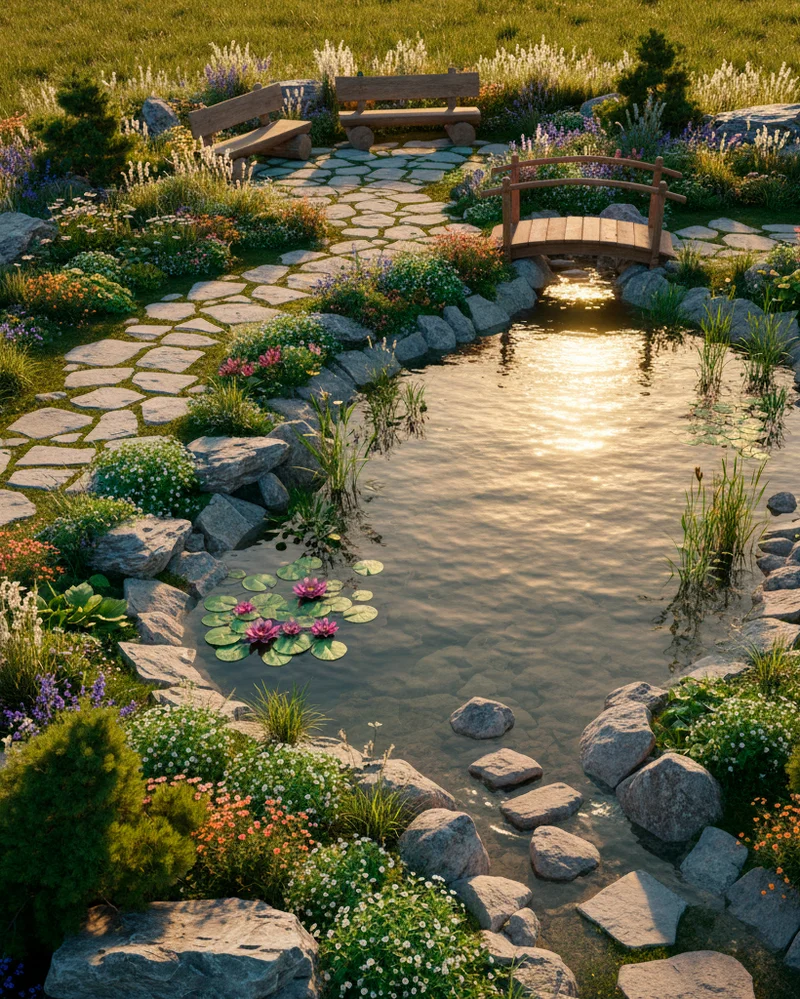 Дизайн участка в альпийском стиле