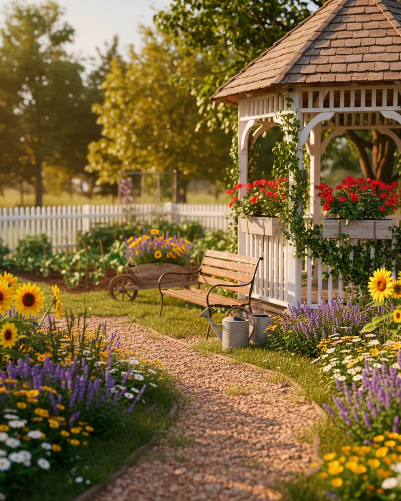 Ландшафтный дизайн в деревенском стиле