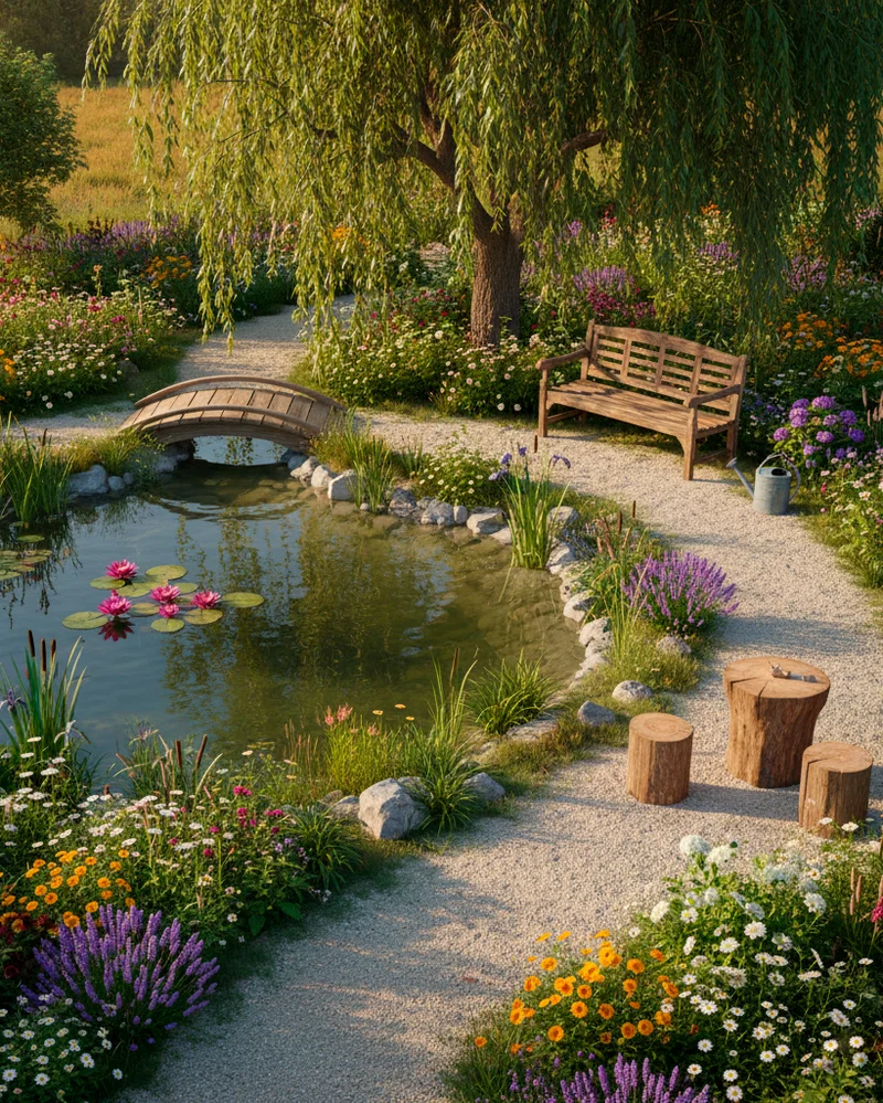 Деревенский стиль в дизайне участка