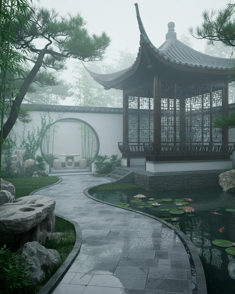 Ландшафтный дизайн в китайском стиле