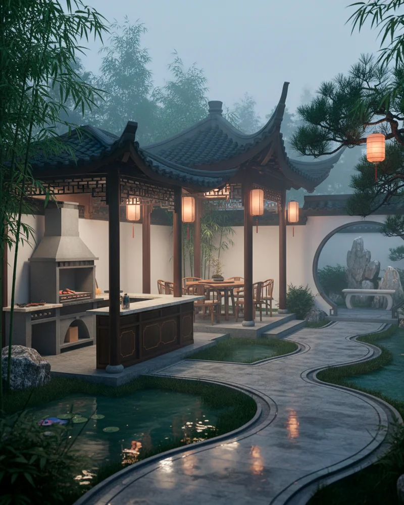 Китайский стиль в дизайне участка