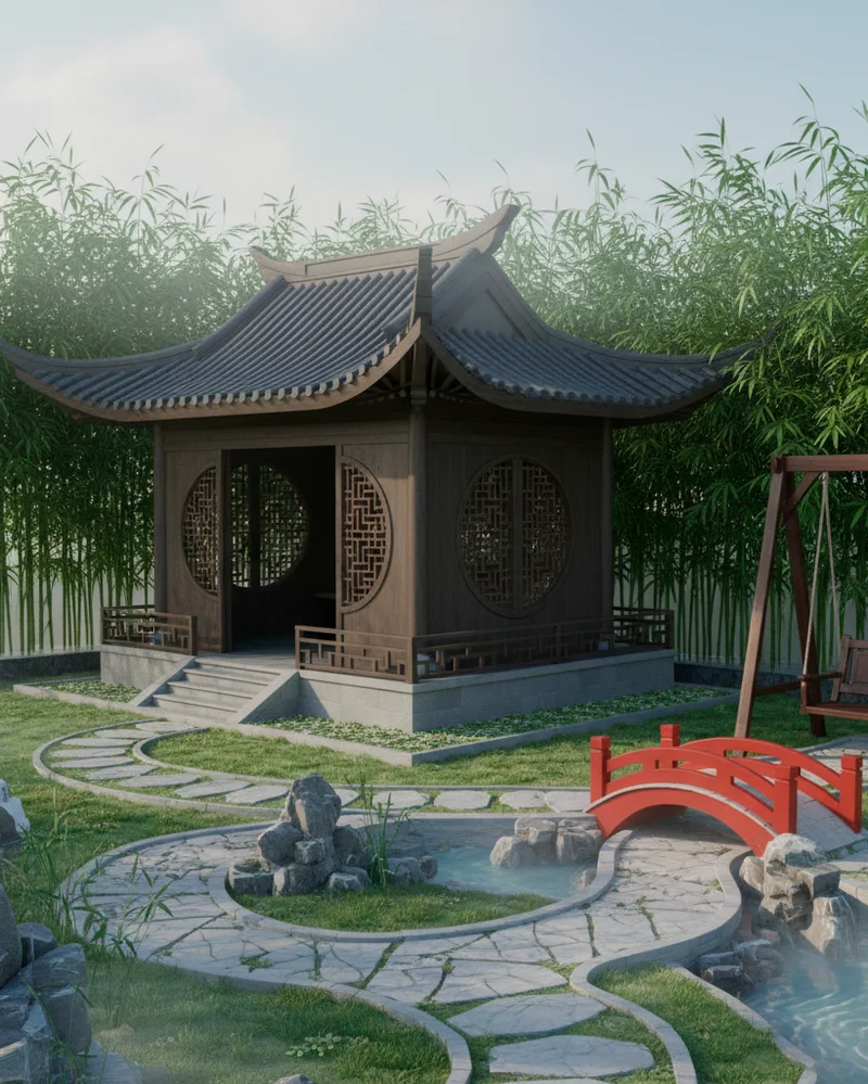 Как оформить участок в китайском стиле