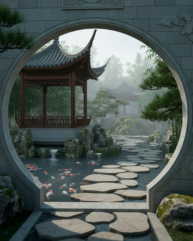 Дизайн участка в китайском стиле