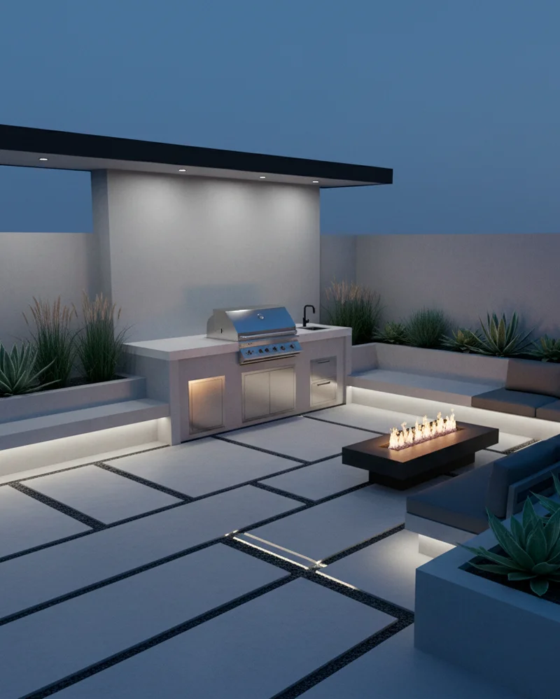 Стиль модерн в дизайне участка