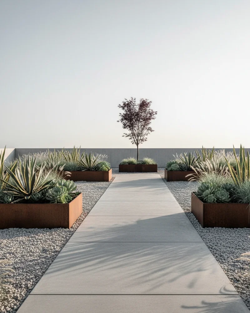 Стиль минимализм в дизайне участка