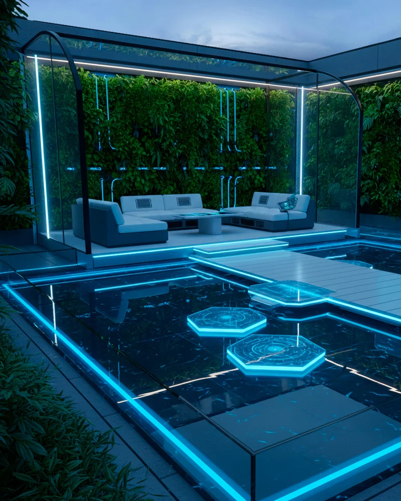 Ландшафтный дизайн в стиле хай-тек