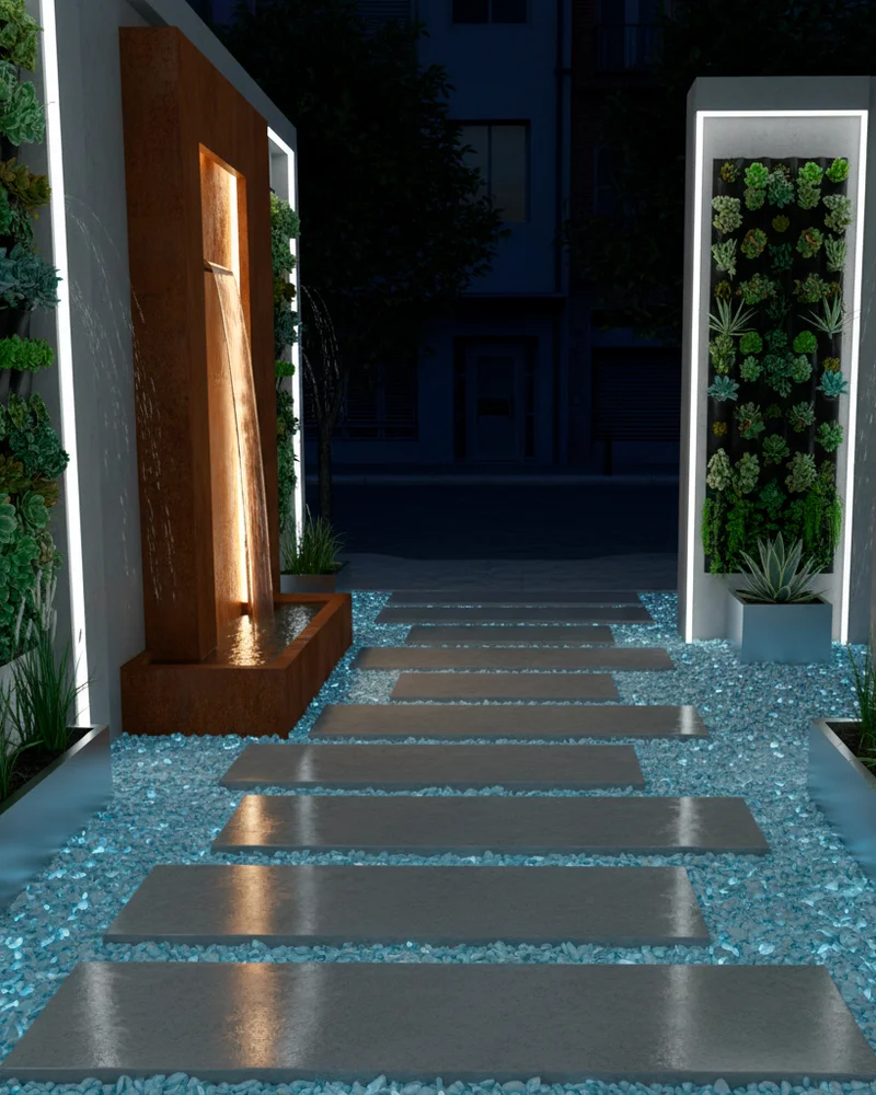 Стиль хай-тек в дизайне участка